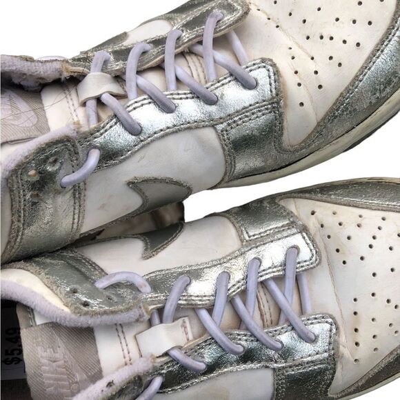 VINTAGE 2010 Nike Dunk Low Metallic Silver Size 6 - Picture 13 of 16